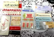3 pkgs of Word Embellishments/stickers: ANNIVERSARY, GRANDPARENTS, CONGRATS...