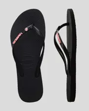 [Havaianas] Slim Metal Logo Crystal Thongs