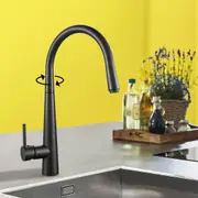 ACA Round Brass Swivel Pull Out Spout Kitchen Sink Mixer Tap Black