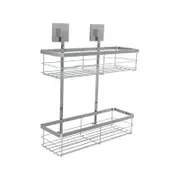 Fusion-Loc 26kg Stainless Steel Suction Double Shower Caddy