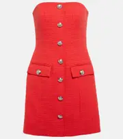 [Veronica Beard] Veronica Beard Aster cotton-blend tweed minidress AU 14 red