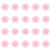 20Pcs 2" Chiffon Flowers Sewing Fabric Flower Appliques for Crafts Light Pink
