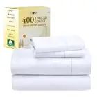 100% Cotton Bed Sheets King Size Set - 400 Thread Count Sateen, Deep Pocket K...