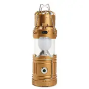 3 In 1 Solar Camping Tent Fan Lantern USB Rechargeable Flashlight Torch Portable Hand Lamp GOLD COLOR