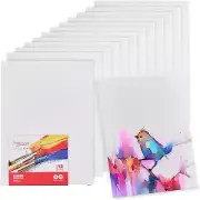 9x12 Blank Canvas Boards 12 Pack – Cotton Panels for Acrylic Oil Watercolor