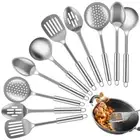 5pcs Ergonomic Turner Spatula Spoon Stainless Steel Cooking Tools Household