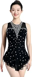 [Zagitova] Figure Skating Dress for Girls with Shiny Rhinestone Sleeveless Women Open Back Competition Dance Outfits