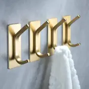 Towel Hooks Adhesive Hooks Brushed Gold Wall for Hanging Coat HatTowel Robe