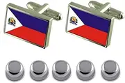 [Select Gifts] Shirt Dress Studs Guarapari City Espirito Santo State Flag Cufflinks