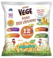 Ajitas Vege Rice Crackers Multi Pack 180gm x 1
