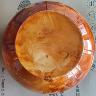 (11)台灣扁柏HINOKI黃檜聚寶盆 重油閃花黃檜木帶釘瘤車製聚寶盆 香香香珍藏品