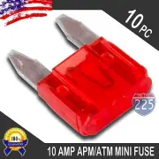 10 Pack 10A Mini Blade Style Fuses APM/ATM 32V Short Circuit Protection Car Fuse