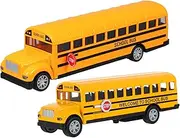 MUSISALY 2Pcs School Bus Model Pull Back Car for Vehicle Birthday Present for Aged Lightweight Safe Design