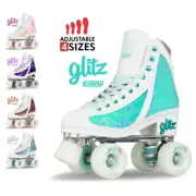 Crazy Skates GLITZ Size Adjustable Quad Rollerskates for Girls Kids Women Roller