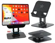Tablet Stand, Cell Phone Stand for Desk, 360° Rotatable Foldable Adjustable D...