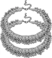 [Generic] Metal Ghungroo Anklet for Women & Girl's By Indian Collectible, Medium, Metal, no gemstone