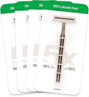 Razeco Plastic-Free Disposable Razors - Pack of 20, 3 Blades - Sustainable Shave for a Zero Waste Routine (Rosé)