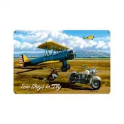 Two Ways to Fly Airplane Aviation Plane Fighter Jet Military Metal Sign