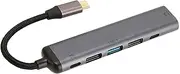 USB C Docking Station Plaited Wire 100W 4K Support, Multifunction Hub for Laptops, Desktops, Tablets