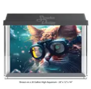 Swimming Cat Goggle Scuba Polyester Fish Tank Glass Backdrop Aquarium Background