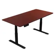 ErgoDC Sit Stand Desk Dual Motor 3 Stage Natural Rubberwood Desktop