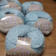 Nashua Handknits Creative Worsted Yarn 75% Wool 25% Alpaca 5 Skeins Mint New