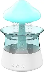 Rain Drop Humidifier 300ml Essential Oil Diffuser with 7 Color Changing Lights and Water Drop Sound Timing Function USB Rechargeable Rain Drop Diffuser for Home Office Bedside Sleeping