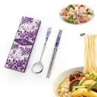 Polishing Tableware Dinnerware Spoon Chopsticks Cutlery Set Stainless Steel