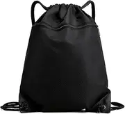 Drawstring Gym Bag,Suithink Sport Large Capacity PE Bag with Outside Zipper, Waterproof String Swim Backpack for Men and Women Kids Boys Girls Sports School Beach Holidays Swimming Travel Yoga
