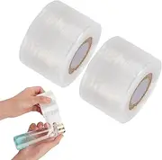 NICENEEDED 2 Roll Mini Stretch Wrap for Bottles, Plastic Heavy Duty Stretch Film Clear Stretch Packing Wrap, Shrink Wrap Roll Packing Supplies for Bottles Cans Tin Lip Gloss