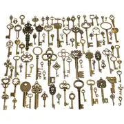 90pcs Antique Vintage Old Ornate Skeleton Keys Lot Pendant Fancy Heart Decorations Gifts