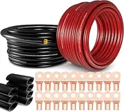40FT 1/0 Gauge Wire Copper Clad Aluminum CCA - Primary Automotive Wire,Car Amplifier Power & Ground Cable, Battery Cable for Car Audio Speaker,Solar, Auto, RV Trailer & Marine