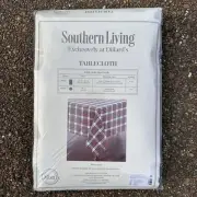 Southern Living Christmas Red & Green Plaid 60x104 Oblong Tablecloth NEW