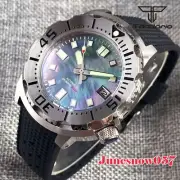 Monster Watch Tandorio 20ATM NH35A Men Mother of Pearl Black Dial Rubber Strap