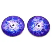 60mm Purple Mystical Eye Flatback Cabochons for Jewelry Making, Dolls, Taxidermy