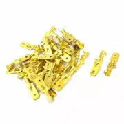 A● 40 Pcs Male Spade Crimp Terminal 25mm Long Non-Insulated Wiring Connectors