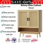 Artiss Shoe Cabinet Rattan Shoes Storage Wooden Rack Cupboard Organiser Shelf