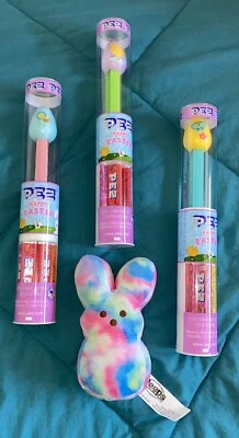 Pez Dispenser Candy Tube Easter Egg’s Plus Peeps Stuff Bunny. Read Below