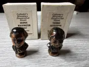 Vtg Miniature George Washington Thomas Jefferson Bust Metal Dollhouse Shackman
