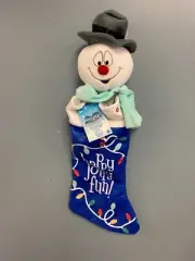 Frosty The Snowman Stocking Musical Gemmy Christmas Plush Stuffed 3D 20" VIDEO
