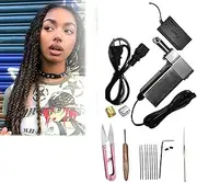 Dreadlock Machine, Dreadlocks Tool Kit, Stainless Steel Electric Handheld Portable Dreadlock Maker, 6-16mm Crochet Twisting Braiding Machine with 10 Crochet Needles 8mm