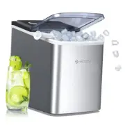 Portable Ice Maker Countertop, 9 Cubes Ready in 6 Bullet Ice 1 Stainless Steel