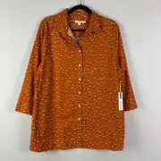 Chicos No-Iron Stretch Medellin Tunic Size 2.5 US 14 Clay 3/4 Sleeves Stretch