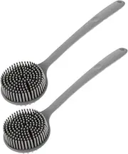 Men Women Body Washing Brush Silicone Shower Brush Long Handle Gentle Exfoliating Scrubber