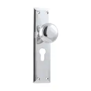 0881E Door Knob Richmond Euro Pair Chrome Plated H200xW50xP62mm