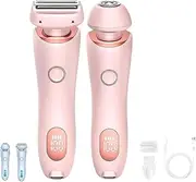 Silkbabe Lady Shaver, Silkbabe on the Go Lady Shaver, Electric Razors for Women, 2 in 1 Waterproof Dual Head Razor for Wet & Dry Use, For Bikini, Underarms and Legs (Pink)