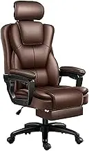Ergonomic Office Chair,High Back Chair, PU Leather Computer Chair with Foot Rest,Adjustable Hight and Tilt Task Chairs for Home,Office