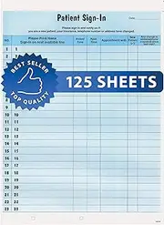 Tabbies Rapid Patient Sign-in Label Forms, 8-1/2" x 11" Form, Blue, 23 Labels/Sheet, 125 Sheets/Pack (RPD76070)
