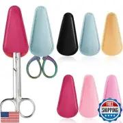 6 Pieces Scissors Sheath Safety Leather Scissors Cover Protector Colorful Sew