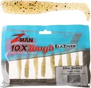 Zman 2.5" Slim Swimz Lures- 8 Pack - Z Man Soft Plastics Lures - Elaztech [Colour: Greasy Prawn]